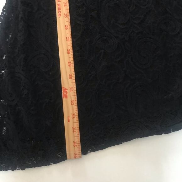 Lane Bryant Black Lace Dress Size 14/16 Stretch Flowy Witchy Boho Midi Length - Picture 5 of 7